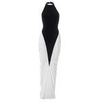 Talenza Elegant Evening Dress Women Fashion Slim Sleeveless Shrinking Clash Long Dress Vintage High Waisted Luxury Summer Dress
