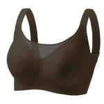 Women's Strapless Wire-free Mesh Bra Jelly-like Full Cup Bra with Side Support Comfortable and Beautiful Back Plus Up Bra