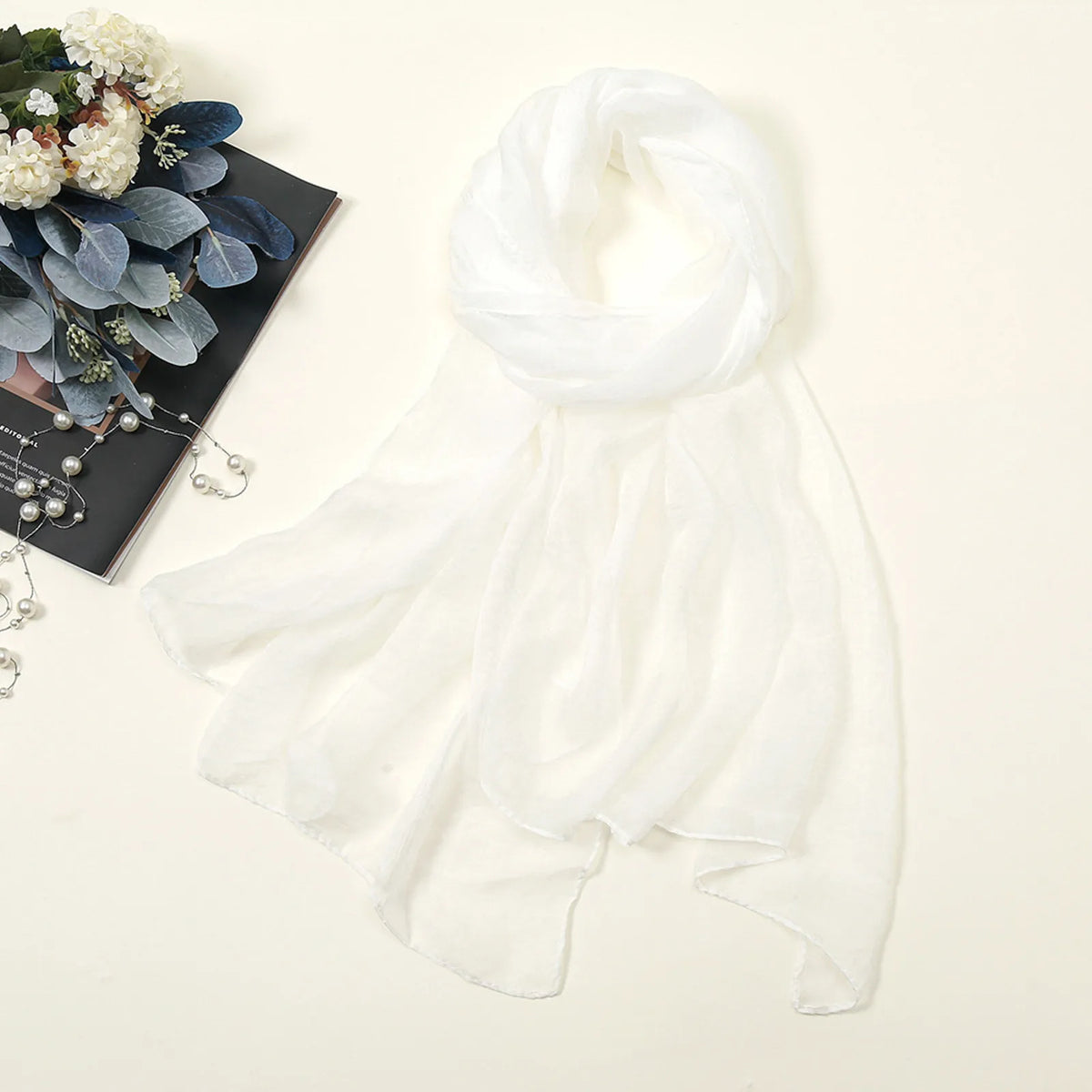 Solid Color Chiffon Scarf Fashionable Lightweight Neck Scarf For Women Summer Neck Sun Protection Silk Scarf Shawl 170*70cm
