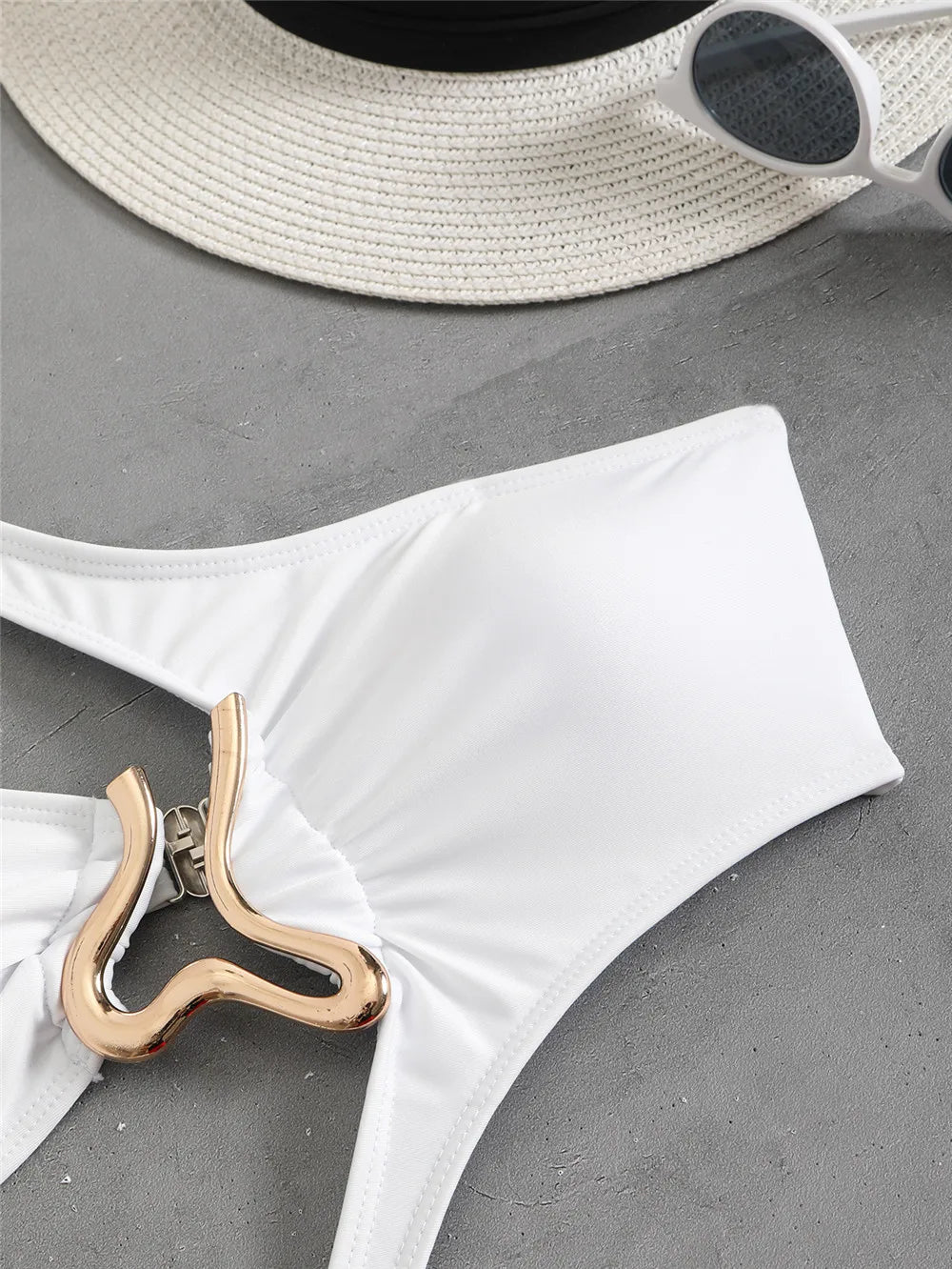 Sexy Black One Shoulder Swimwear One Piece Swimsuit Women 2026 Hollow Out Monokini Metal Ring High Cut Bathing Suit Swim Wear