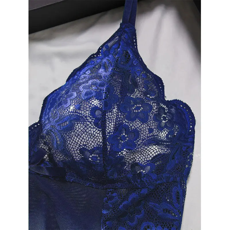 Summer Sleep Shirts Sexy Lingerie Women Mesh Nightgown Exquisite Ultra-thin Lace Embroidery Pajamas Hot Sleepwear With Thongs