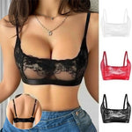 1pcs Sheer Floral Lace Wire-Free No Pad Bra Underwear Adjustable Strap Unlined Brassiere Sexy Lingerie Elegant Women's Bras