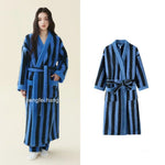 Ladies Warm Thick Coral Fleece Extra Long Couple Bathrobe Soft Loose Winter Dressing Gown Home Robe Sleepwear Loungewear