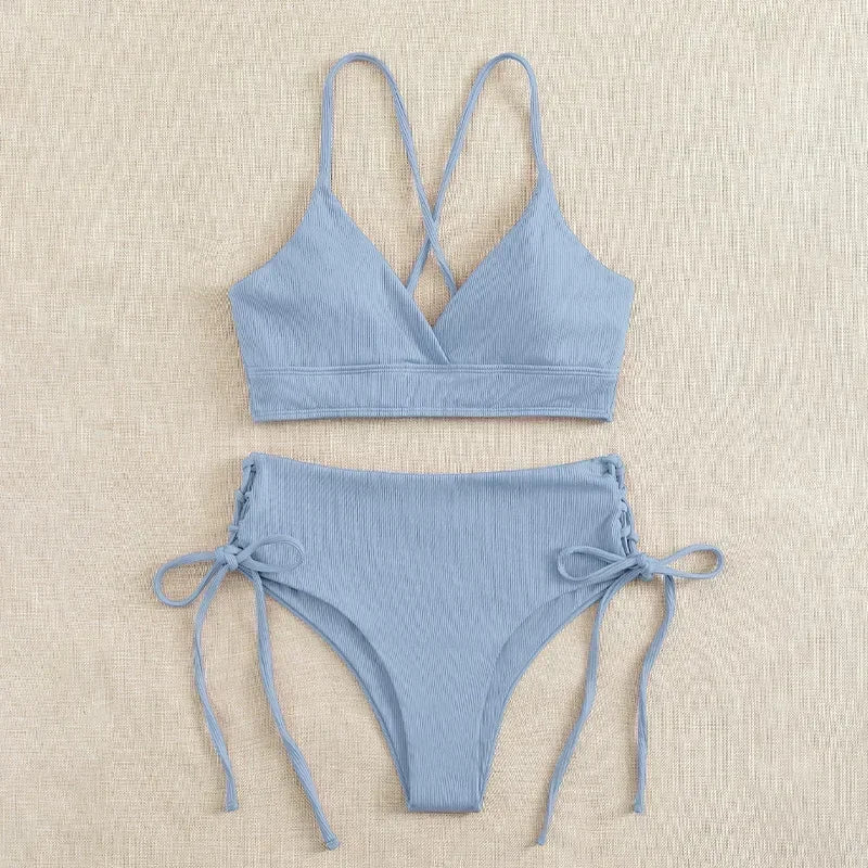 Sexy Bandage High Waist Brazilian Bikinis Sets Swimsuit Swimwear Swimming Suit for WomenNew Bikini Mujer Biquinis