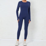 Women's Seamless Yoga Jumpsuits Backless Sexy Long-Sleeved One-Piece Butt-Lifting Gym Nude Feel Workout Gym Training Bodysuits