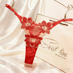 Embroidery Flower Thin Sexy Girls G String Thong Panties Women Briefs Hollow Out Transparent Underwear Female Lingerie