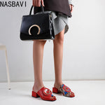NASBAVI Out Outdoor Slippers Latest Luxury Shoes Women Designers Ladies Shoes and Sandals Wedding Shoes for Women Big Size 45 46