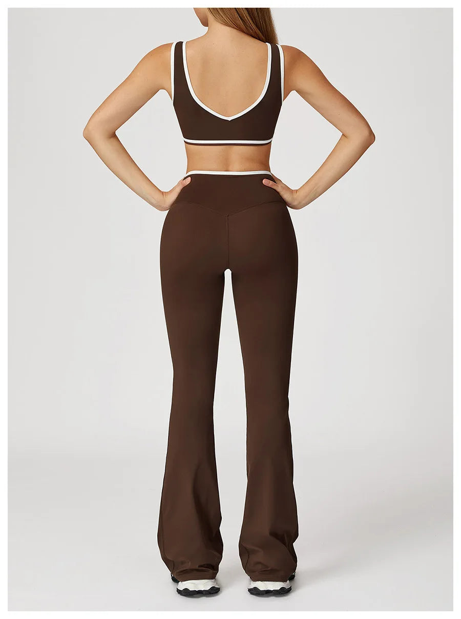 Yoga Set2 Pieces Workout Outfits Fitness Sportswear Gym Tracksuit High Waist Leggings Sports Bra Athletic Wear Women Clothes