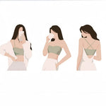 2Pcs/Set Strapless Bras For Women Push Up Bra Non-wire Bra Glossy Brassiere Seamless Underwear 1/2 Cup Padded Sexy Lingerie