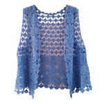 Women Summer Vest Hollow Out Retro Knitted Crochet Sleeveless Loose Open Stitch Thin Cardigan Daily Outwear Coat Top