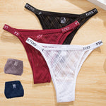 3Pcs/Set Cotton Panties Women Letter Belt Lace Sexy Briefs Seamless Low Rise Underwear Ladies M-XL Underwear Girls Lingerie New