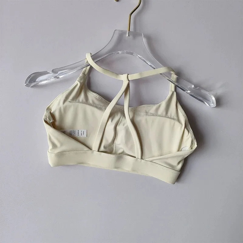 Women's Sexy Fitness Sports Bra Beautiful Back Gathering Naked Feel Comfortable Supportive Exercise Bra in Black/Mint/White