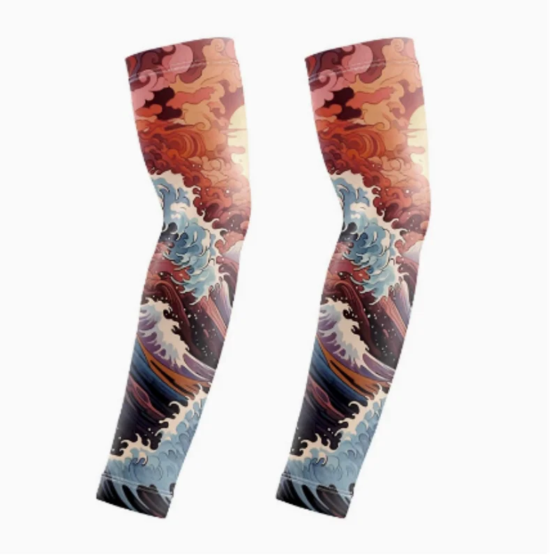 Ice Silk Tattoo Sleeve Men Women Summer Tattoo Sleeve UV Solar Arm Covers Cycling Cuff Quick Drying Cool Anti-Sunburn Arm Sleeve