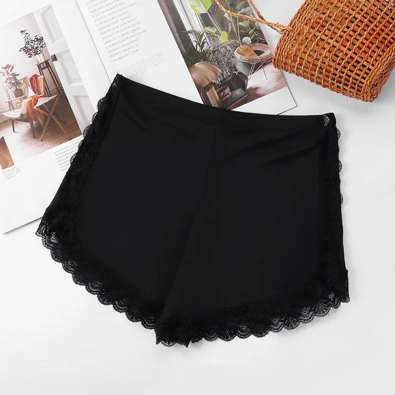 Ice Silk Safety Pants Women Shorts High Rise Underwear Sexy Lingerie Summer Under Skirt Shorts Female Lace Panties