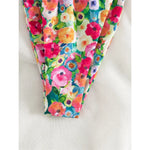 Sexy Floral Printed Halter Lace Up Bikini Female Swimsuit Women Swimwear Two-pieces Bikini set Bather Bathing Suit Swim K5026