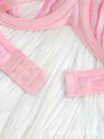 2pcs Women's Bra Set Sexy Lace Mesh Lingerie Set Ultra Thin Breathable Comfortable Lightweight Scallop Transparent Lingerie Set