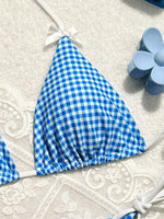 Sexy Micro Bikini 2024 Gingham Print Swimsuit Female Swimwear Women Strings Thong Bikinis Set Bather Beachwear Bathing Suit Pool