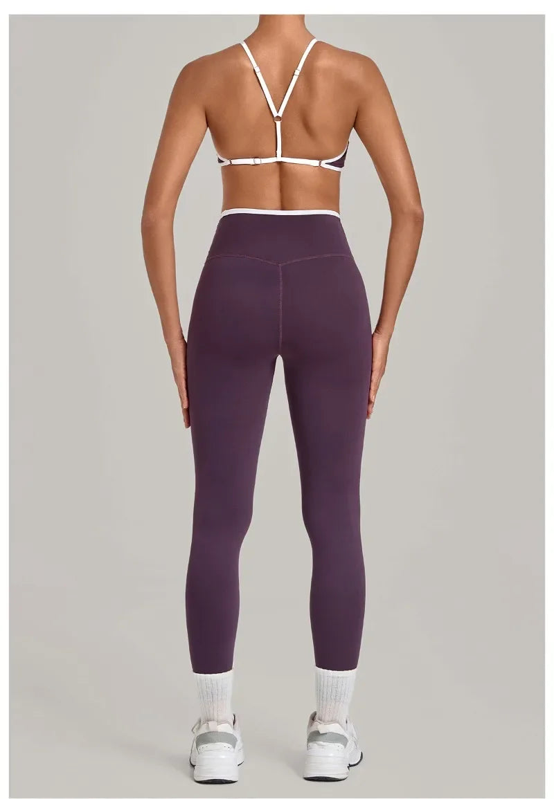 Women's Seamless Yoga Sets Sports Fitness Gym Sleeveless Vest Hip-lifting Slim Fit Pants Suits Running Training Workout Sets