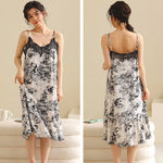 Summer Pajamas Lace Sling Camisolas Night Dress Plus Size Modal Lingerie Sleep Dress for Women Nightgown Retro Sexy Dress