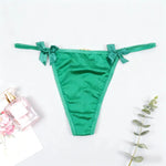 1pcs White Elegant Bow Sexy Women G-string Panties Low Rise Sexy Lingerie Metal Chain Lady Thongs Breathable Female Underwear