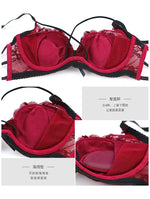 Summer Christmas Lingerie Set Red Lace Bra Lightweight Low Back Support Comfort Bralette Pure Desire AU Sizes MOYISU Sexy Tushy