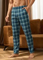 Men's High-Waisted Check Pajamas Pants Loose Fit Stylish Sleep Bottoms Home Wear Long Pants for Spring and Autumn