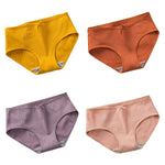 4Pcs/Set Women Cotton Panties Low Waist Briefs Breathable Comfort Underwear Sexy Lingerie Solid Color Underpants Intimates M-XL