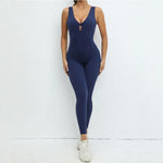 New Yoga Jumpsuit Women One-Piece Sweatpants Sleeveless Gym Suit Running Breathable Sportswear Stretch Tight Leggings