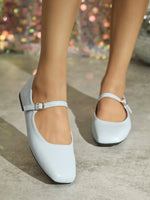 2025 Elegant Woman Square Toe Lolita Lady Barefoot Boat Gold Flats Elegant Soft Sole Ballerina Party Mary Jane Shoes