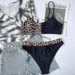 2026 Sexy Bikini Women Swimwear Swimsuit Leopard Patchwork High Waist Bikinis Set Bathing Suit Beach Bikini Trajes De Bano Mujer