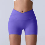 Cross-Back Yoga Shorts for Women - High-Waisted Tummy Control Fitness & Yoga Running Breathable Quick-Dry Shorts