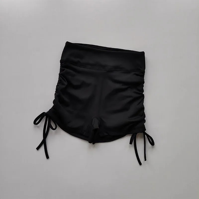 High-Waisted Women's Yoga Fitness Shorts Sexy Drawstring Tied Three-Part Sports Hot Pants for Fitness And Exercise