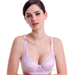 Sexy Lace Bra Plus Size A B C D Cup Underwire Gather Adjustment Plunge Lingerie Bras For Women Embroidery Underwear BH Top