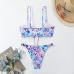 New Sexy Floral Print Bandeau Bikini 2026 Women Swimwear Female Swimsuit Two Pieces Thong Bikini Set Bather Bathing Suit Beach