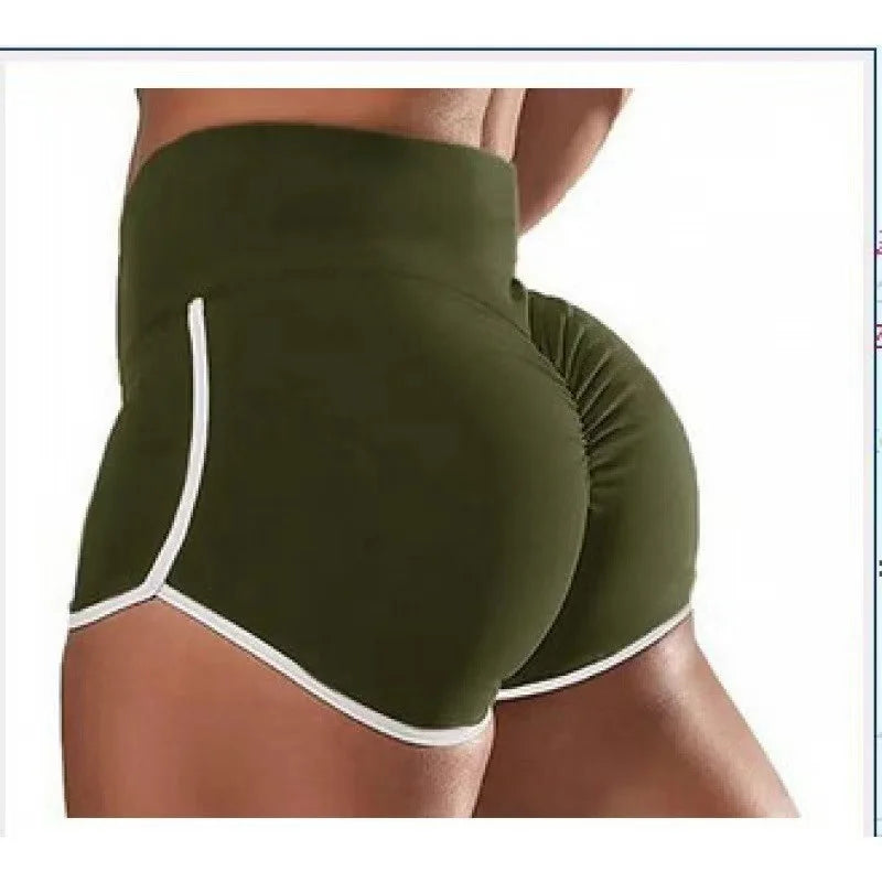 Women Gym Fitness Tight-Fitting Yoga Shorts Sexy Elastic Sports Running Tight Hip Lifting Shorts Girls Casual Sports Short Pants