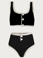 Splicing Ribbed Sport Bikinis 2025 High Waist Bikini Women Swimsuit Female Swimwear Two Pieces Bikini Set Bathing Suit Swim Lady