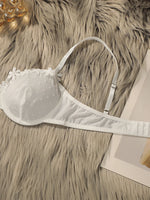 Hot selling women's sexy embroidered lace flower bra without steel ring gathering push up close fitting underwear MR2639