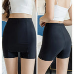 Ice Silk High Waist Women Tummy Control Seamless Shorts Double Layer Under the Skirt Boxer Safety Pants Women Shapewear