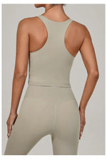 Women's Nude Yoga Vest Slim Fit Beautiful Back Sports Top Running Casual Fitness Tight Top