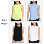 Women's Summer Lightweight Printed Loose Sleeveless Yoga Vest I-Shaped Sports Top