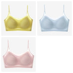 3Pcs/Set Ultra-thin Bras Women Ice Silk Small Chest Underwear Sexy Lingerie Padded Seamless Bra Summer Tube Top