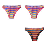 3Pcs/Set Cotton Panties For Women Colorful Striped Underwear Low Waist Briefs Breathable Underpants Female Sexy Lingerie M-XXL