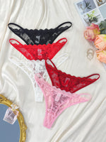 5pcs/pack Low Rise Sexy Lace Women G-string Solid Elegant Floral Panties Sexy Lingerie Comfortable Lady Thongs New Underwear