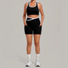 Women's Seamless Yoga Sets Sports Fitness High Waist Hip-lifting Shorts Back Beauty Sleeveless Suits Gym Training Workout Sets