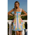 Fashion Color Bohemian Style Print Dress Women Summer New A-line Sleeveless Short Dresses Vacation Commuting Clothing Vestidos