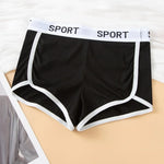 Fashion Letter Waistband Seamless Casual Short Panties Comfort Ribbed Ladies Boyshort Summer Daily Basic Stretch Underwear