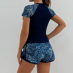Print Two Pieces Swimsuits Shorts High Waisted Swimwear Female Tankini Sets Beach Wear Bathing Surfing Suit Women Swimming Suit
