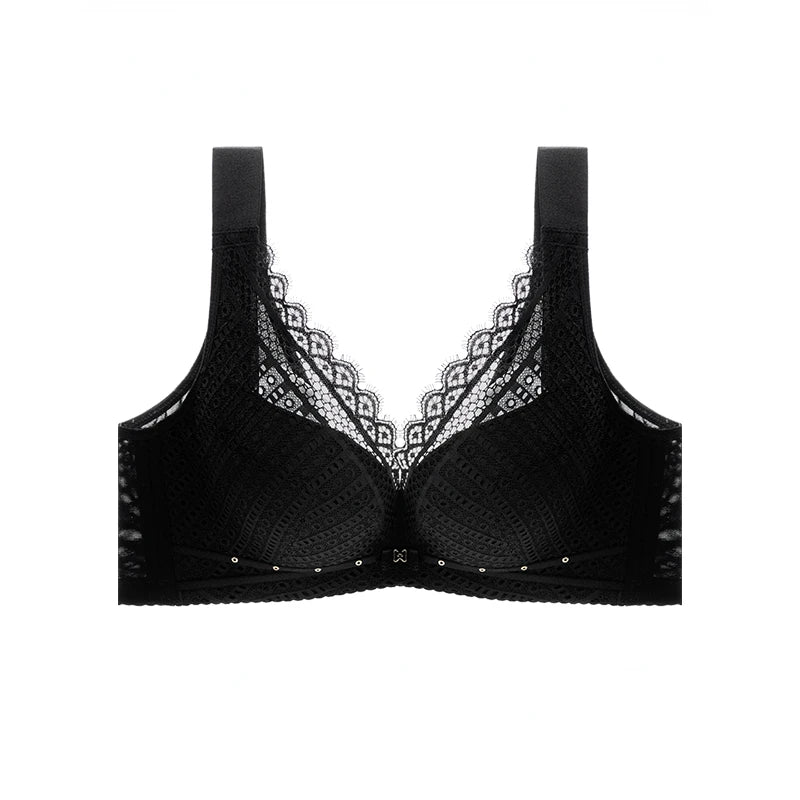 Women Lingerie White Lace Bras Hollow Out Ultrathin Push Up Bra Transparent Brassiere Sexy Underwear Plus Size Autumn 6020