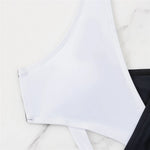 S - XL Splicing V Neck High Leg Cut Women Swimwear One Piece Swimsuit Female Monokini Padded Bather Bathing Suit Swim V5095SW