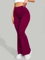 Women's High-Waisted Flared Yoga Leggings, Basic Style High Stretch Bootcut Workout Pants,Women's Trousers,Plus Size Leggings